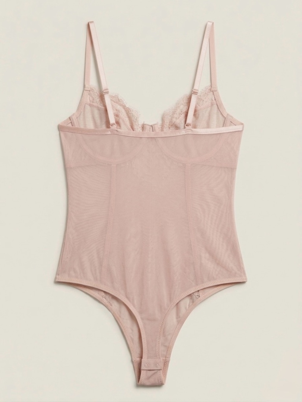 🌹2/25$ La Vie En Rose Lace & Mesh Bodysuit - Blush - Picture 3 of 3